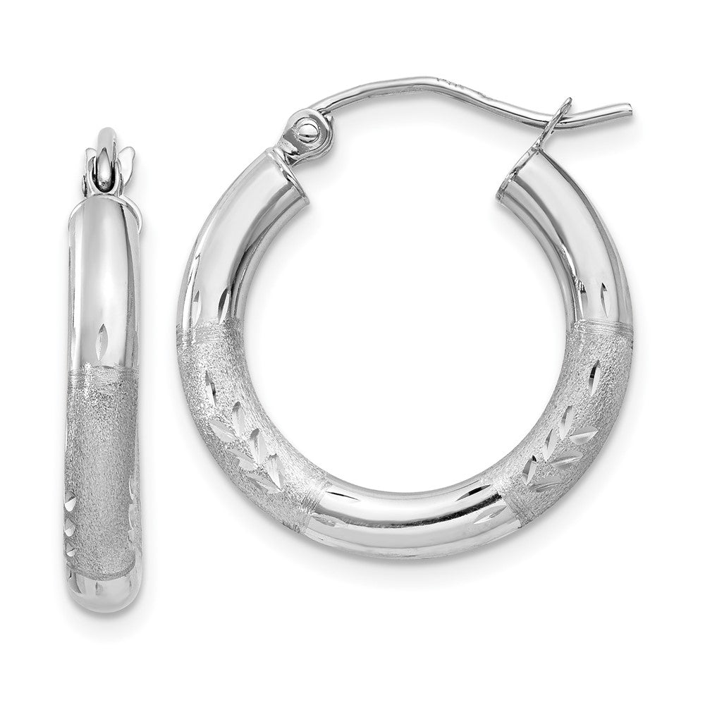 10k White Gold 20 mm Round Hoop Earrings (1.33 grams)