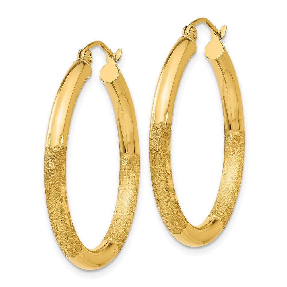 10k Yellow Gold 31 mm Round Hoop Earrings (1.94 grams)