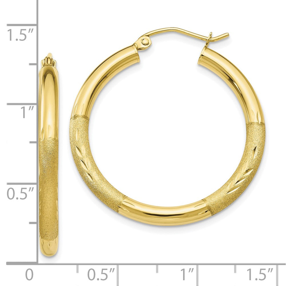 10k Yellow Gold 31 mm Round Hoop Earrings (1.94 grams)