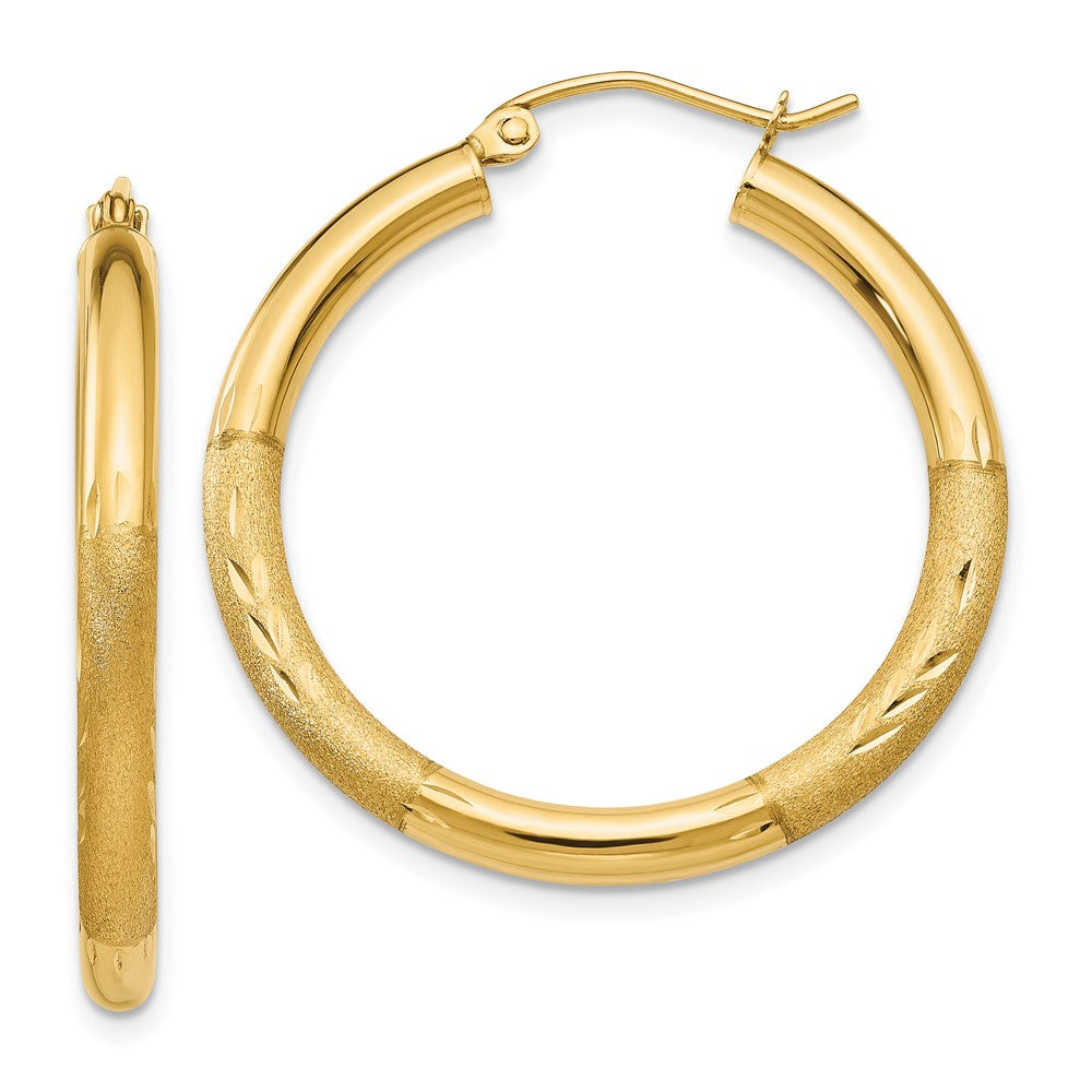 10k Yellow Gold 31 mm Round Hoop Earrings (1.94 grams)