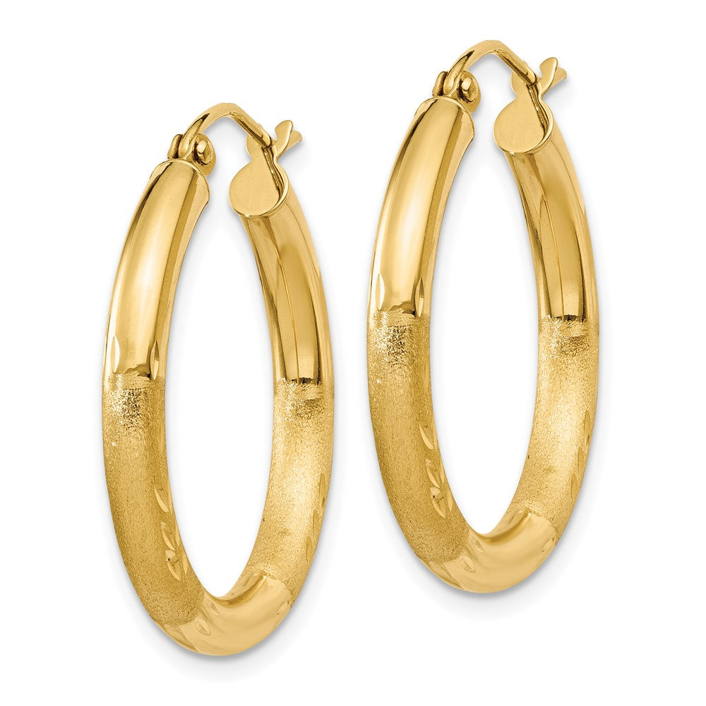 10k Yellow Gold 25.15 mm Round Hoop Earrings (1.63 grams)