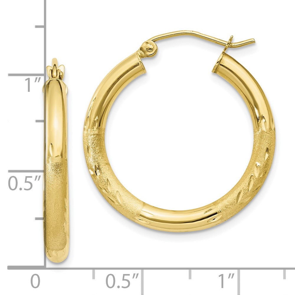 10k Yellow Gold 25.15 mm Round Hoop Earrings (1.63 grams)