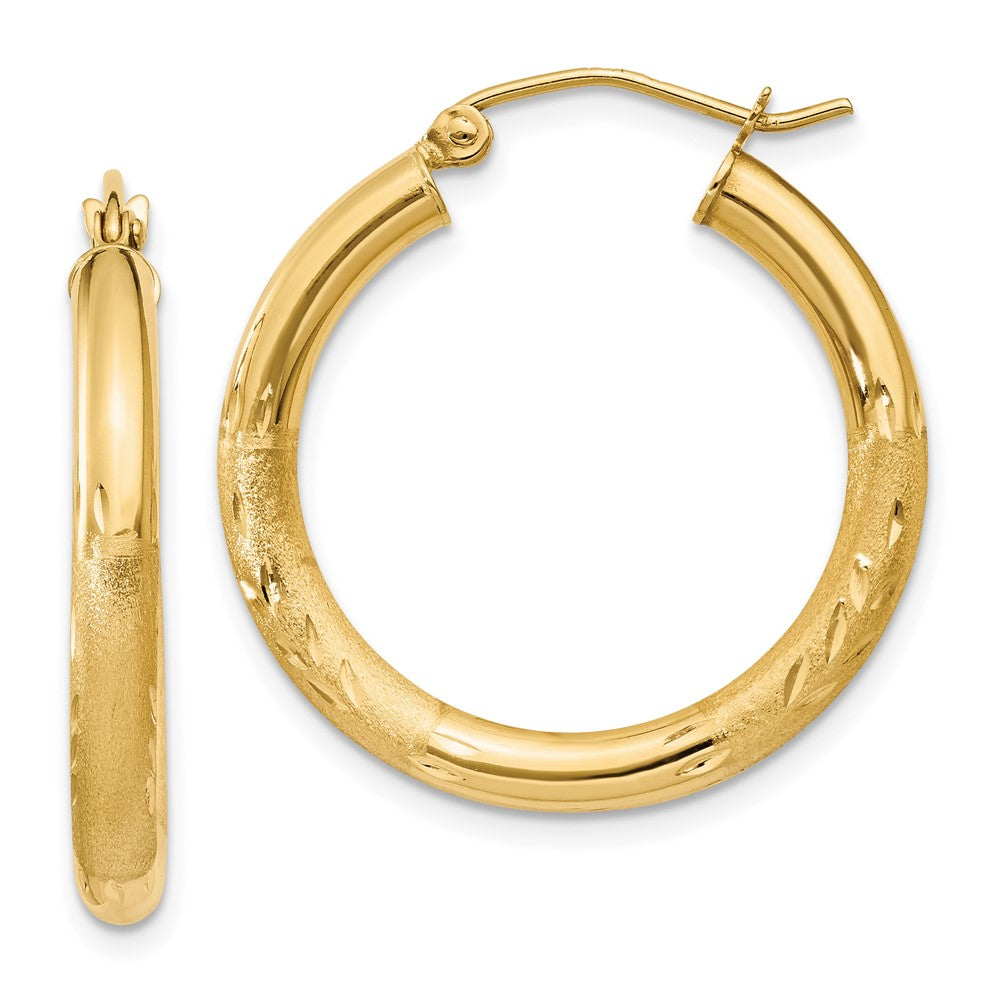 10k Yellow Gold 25.15 mm Round Hoop Earrings (1.63 grams)