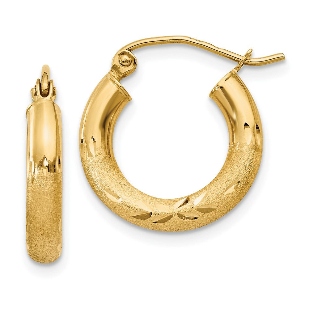 10k Yellow Gold 15.55 mm Round Hoop Earrings (1.02 grams)