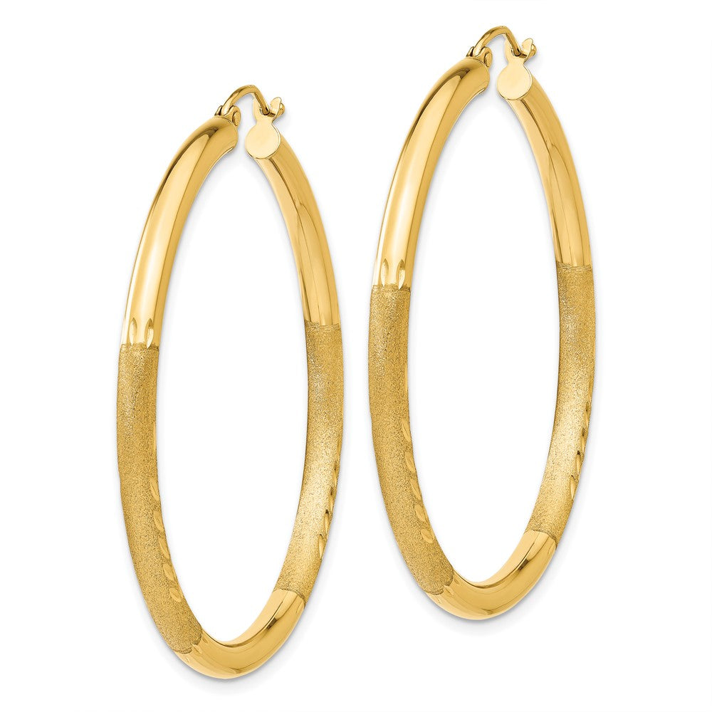 10k Yellow Gold 3 mm Round Hoop Earrings (2.95 grams)