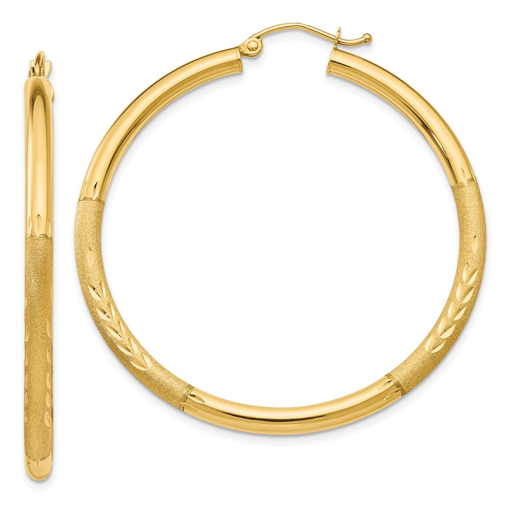 10k Yellow Gold 3 mm Round Hoop Earrings (2.95 grams)