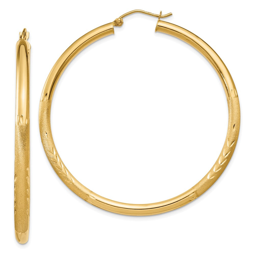 10k Yellow Gold 3 mm Round Hoop Earrings (3.03 grams)