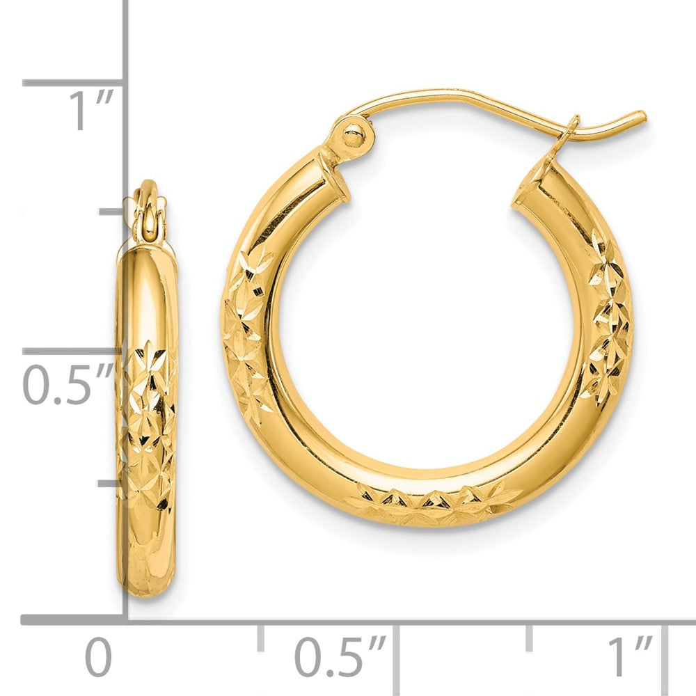 10k Yellow Gold 20 mm Hollow Tube Hoop Earrings (1.45 grams)