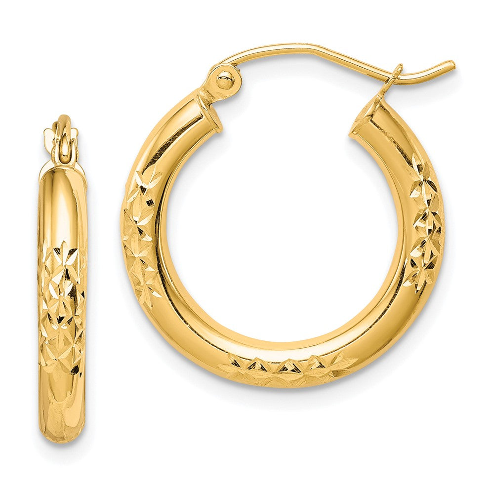 10k Yellow Gold 20 mm Hollow Tube Hoop Earrings (1.45 grams)