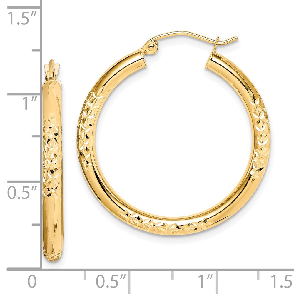 10k Yellow Gold 30 mm Hollow Tube Hoop Earrings (2.25 grams)