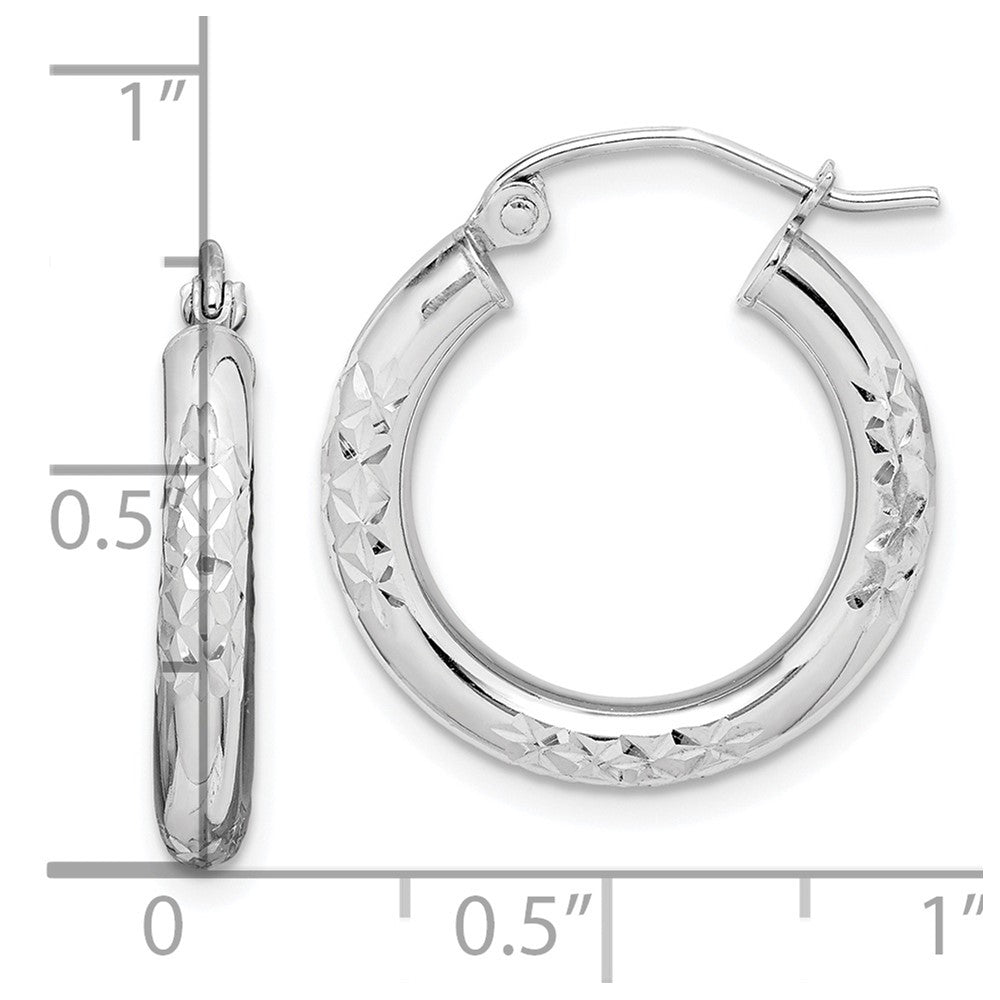 10k White Gold 20 mm Hoop Earrings (1.34 grams)