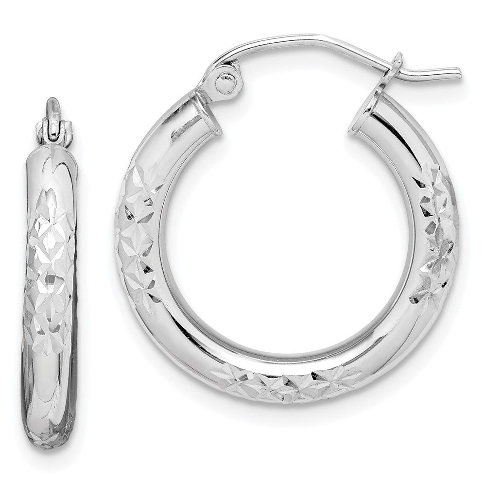 10k White Gold 20 mm Hoop Earrings (1.34 grams)