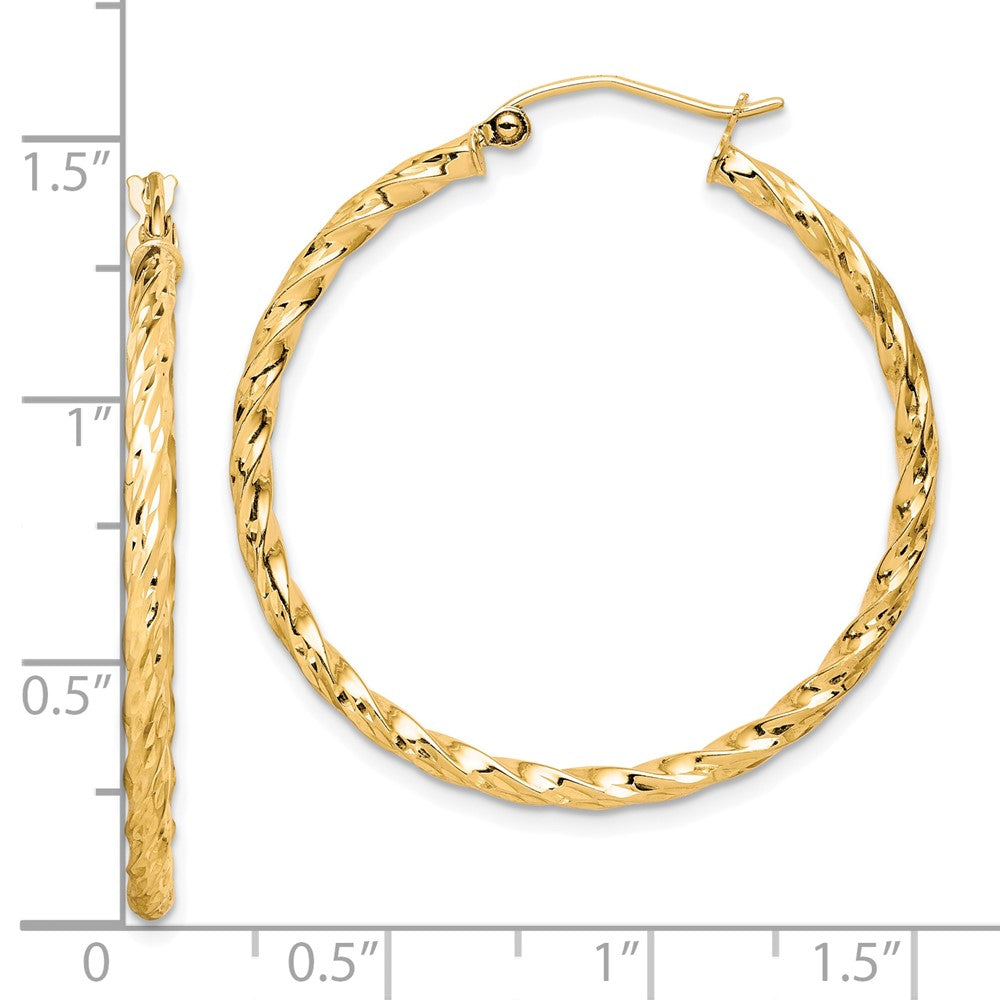 10k Yellow Gold 35 mm Hoop Earrings (1.45 grams)