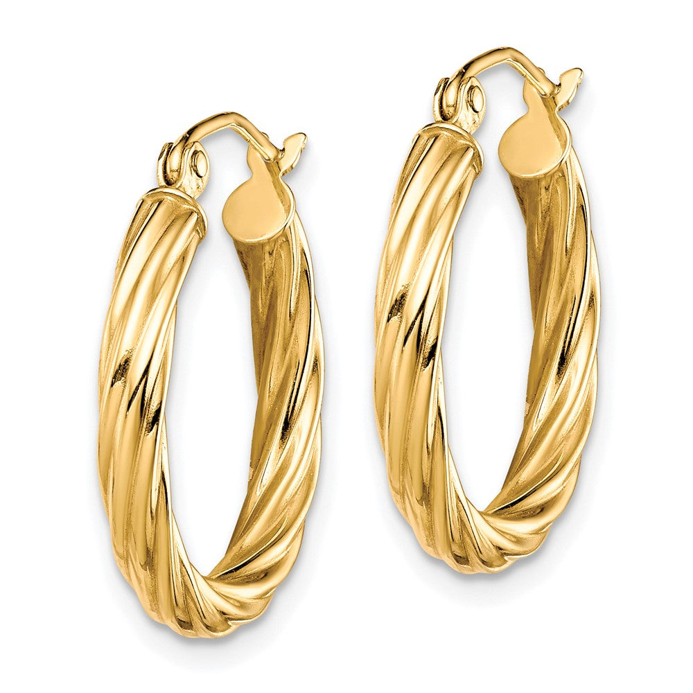 10k Yellow Gold 19.9 mm Twisted Hoop Earrings