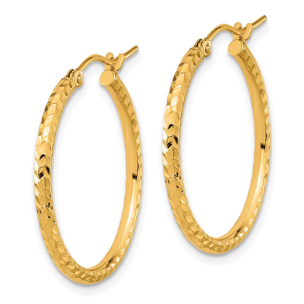 10k Yellow Gold 25.22 mm Round Tube Hoop Earrings (1.1 grams)