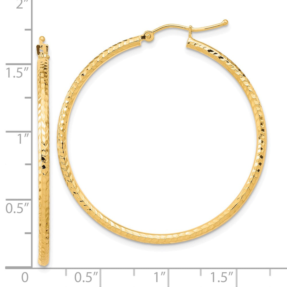 10k Yellow Gold 39.37 mm Round Tube Hoop Earrings (1.68 grams)