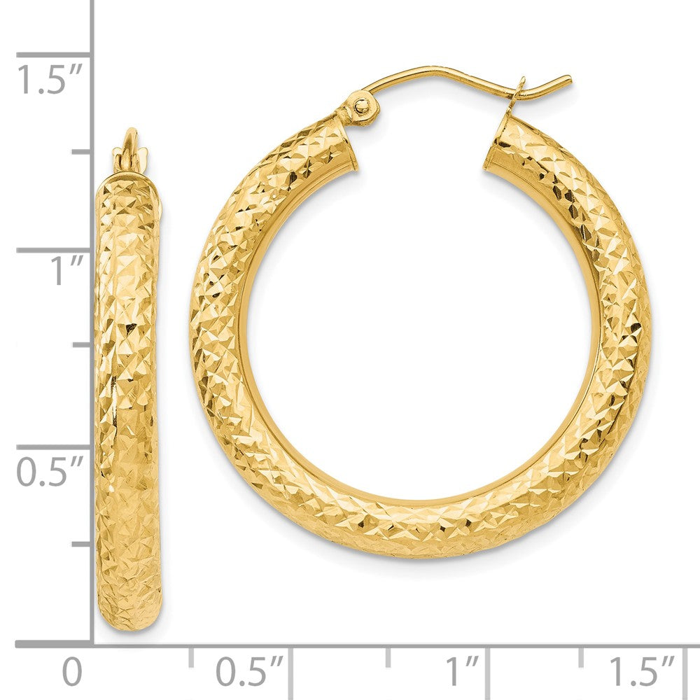 10k Yellow Gold 4 mm Round Hoop Earrings (2.5 grams)