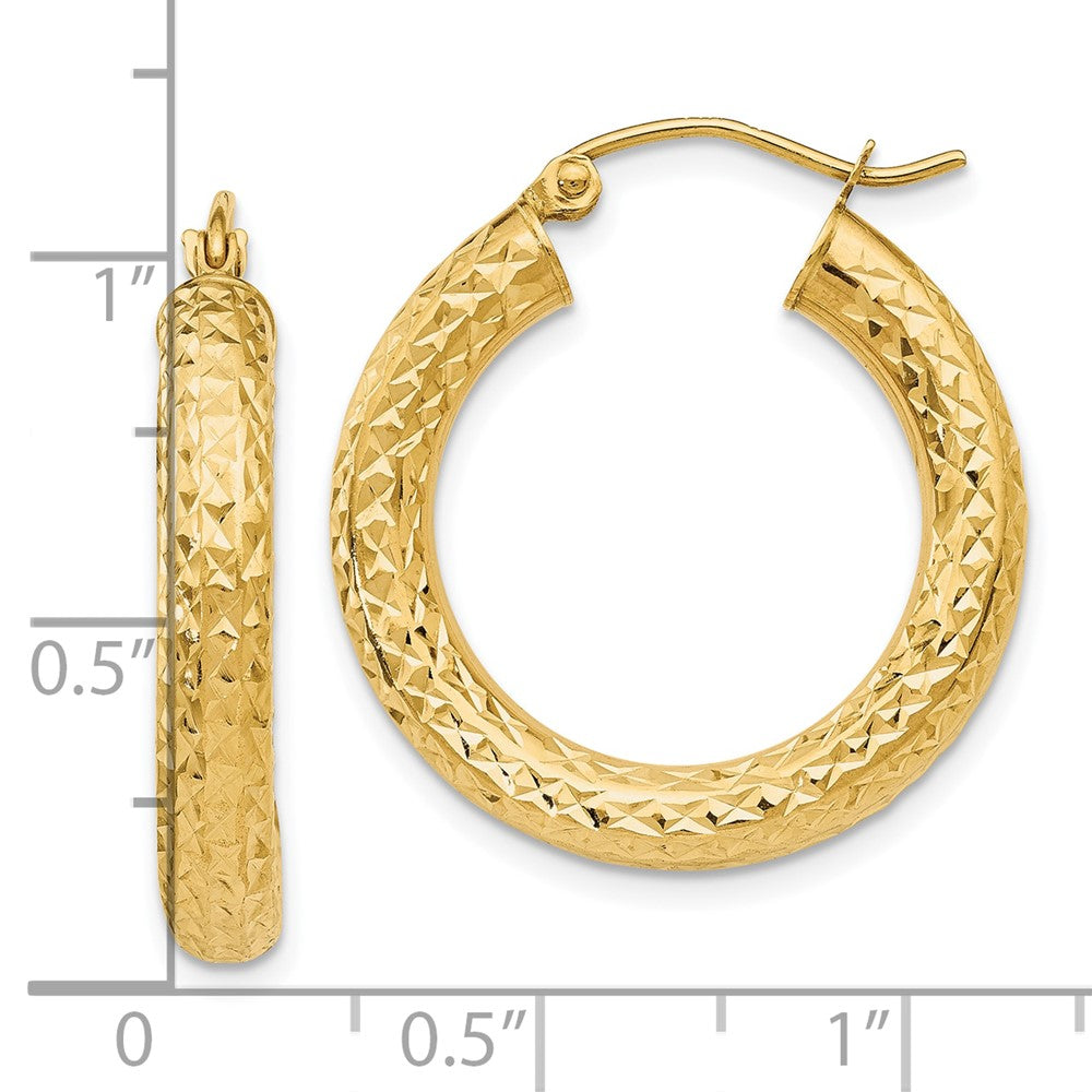 10k Yellow Gold 4 mm Round Hoop Earrings (1.74 grams)