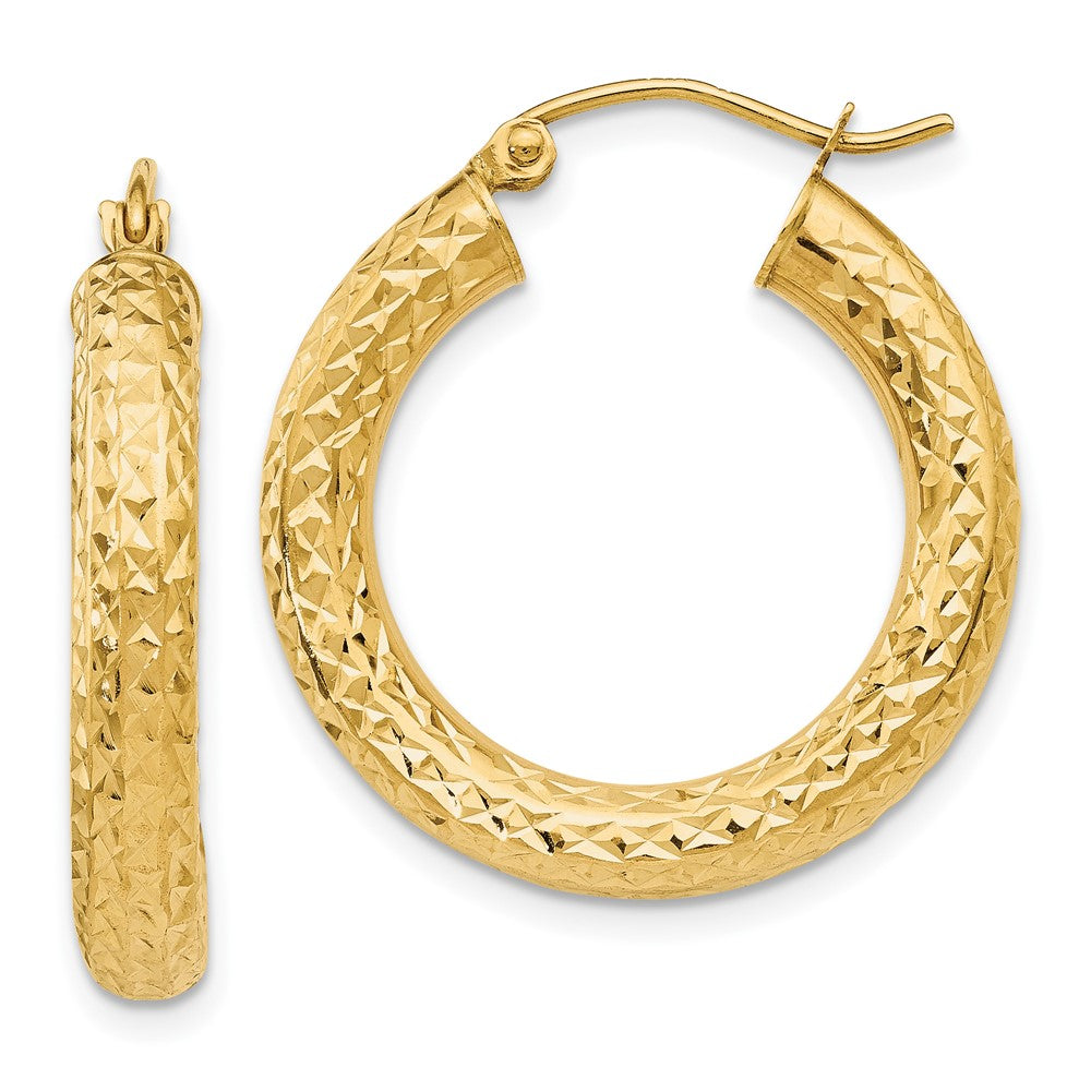 10k Yellow Gold 4 mm Round Hoop Earrings (1.74 grams)