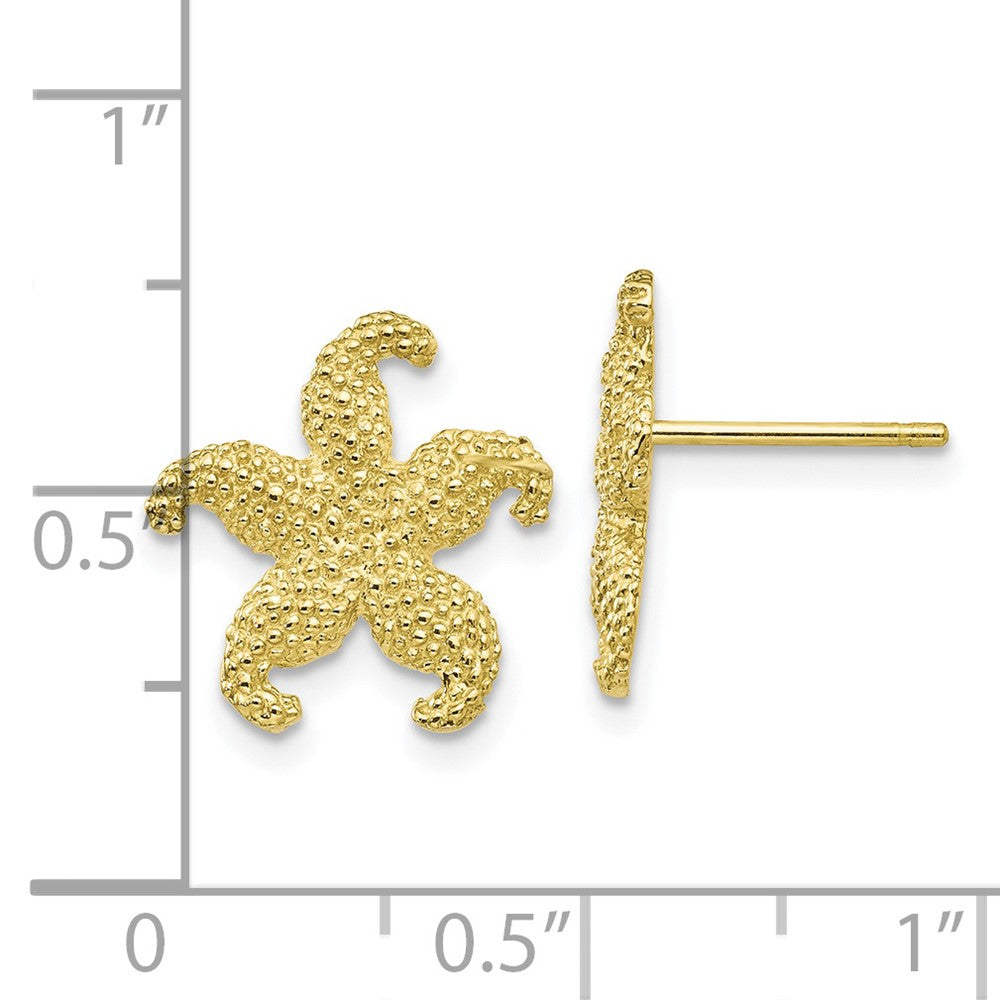 10k Yellow Gold 12.82 mm Starfish Post Earrings