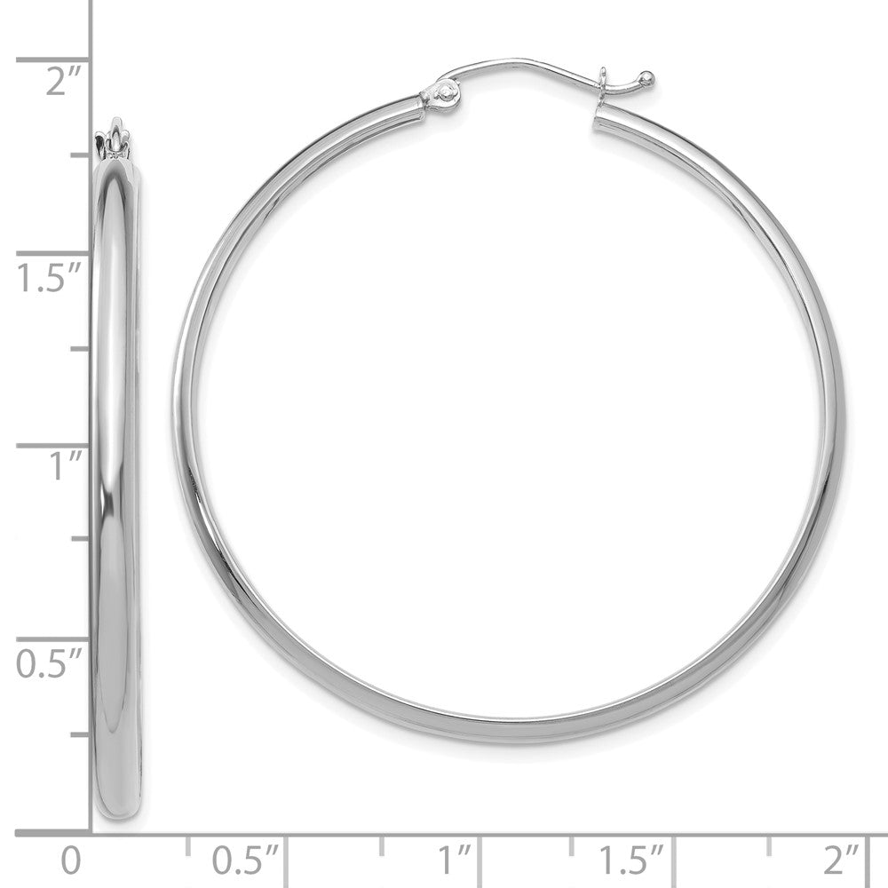 10k White Gold 44.5 mm Polished Hoop Earring (3.08 grams)