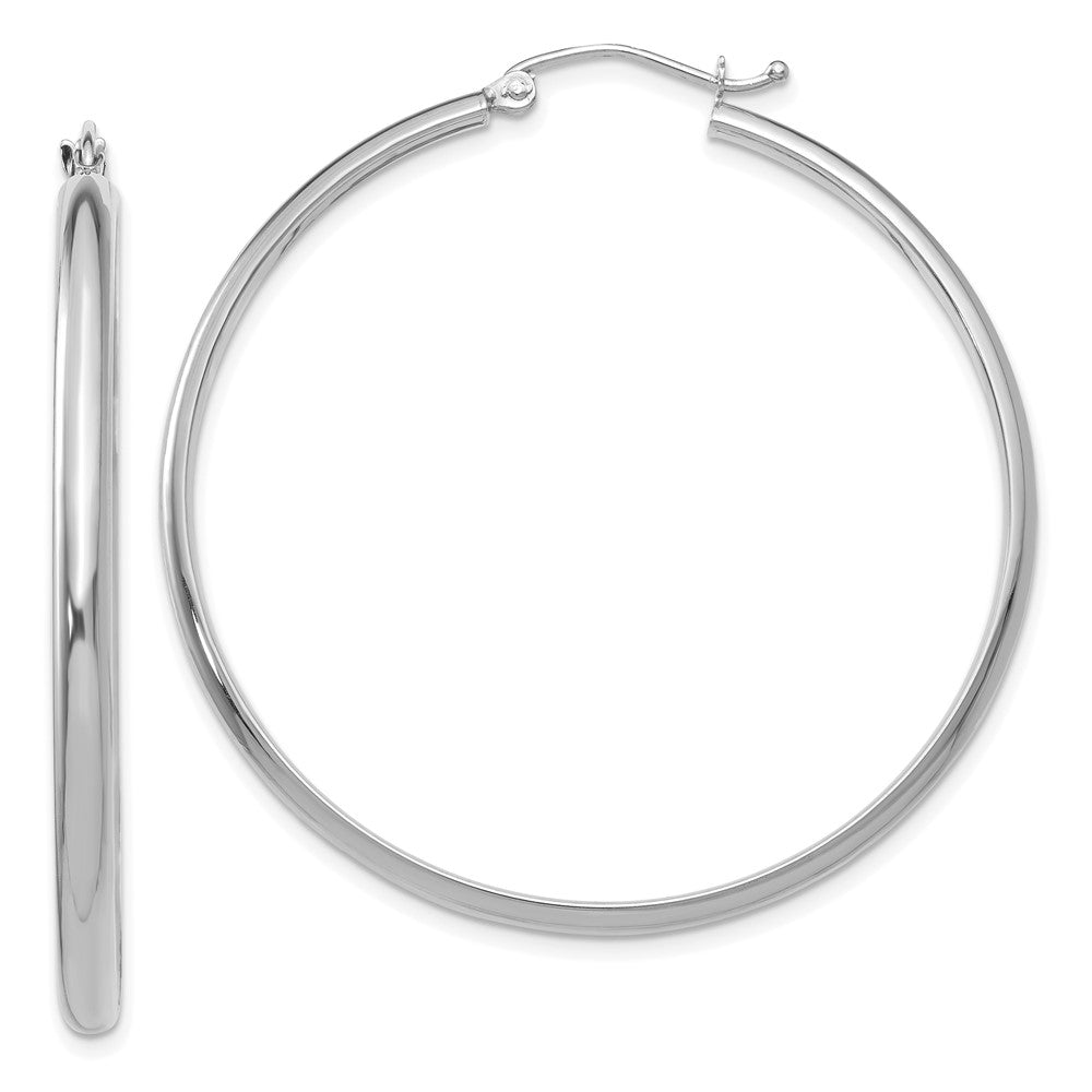 10k White Gold 44.5 mm Polished Hoop Earring (3.08 grams)