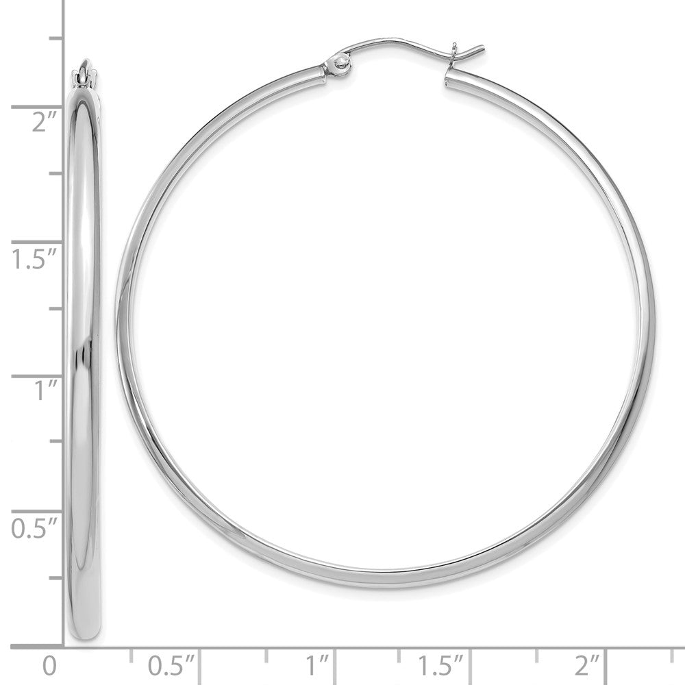 10k White Gold 51 mm Polished Hoop Earring (3.47 grams)