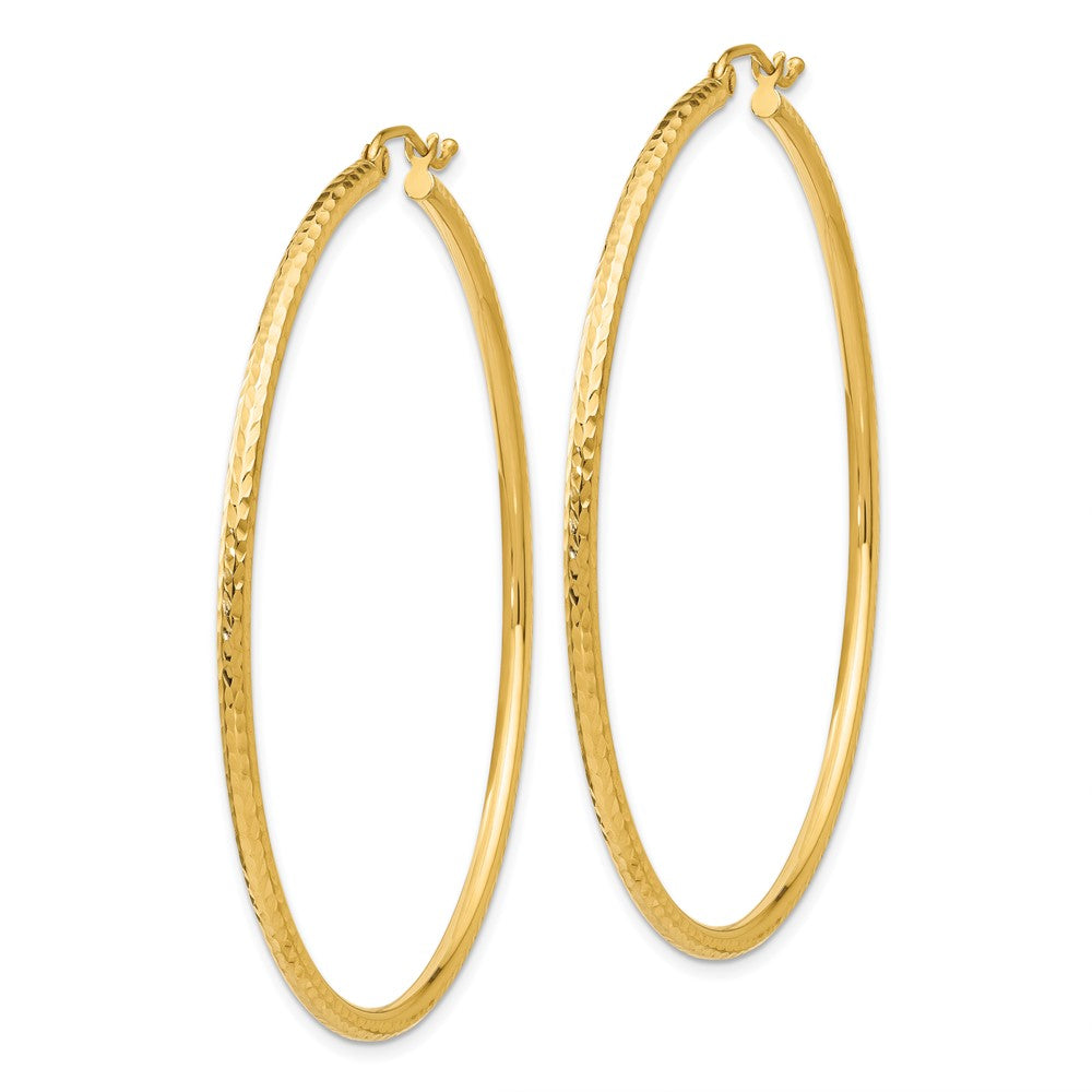 10k Yellow Gold 2 mm Round Tube Hoop Earrings