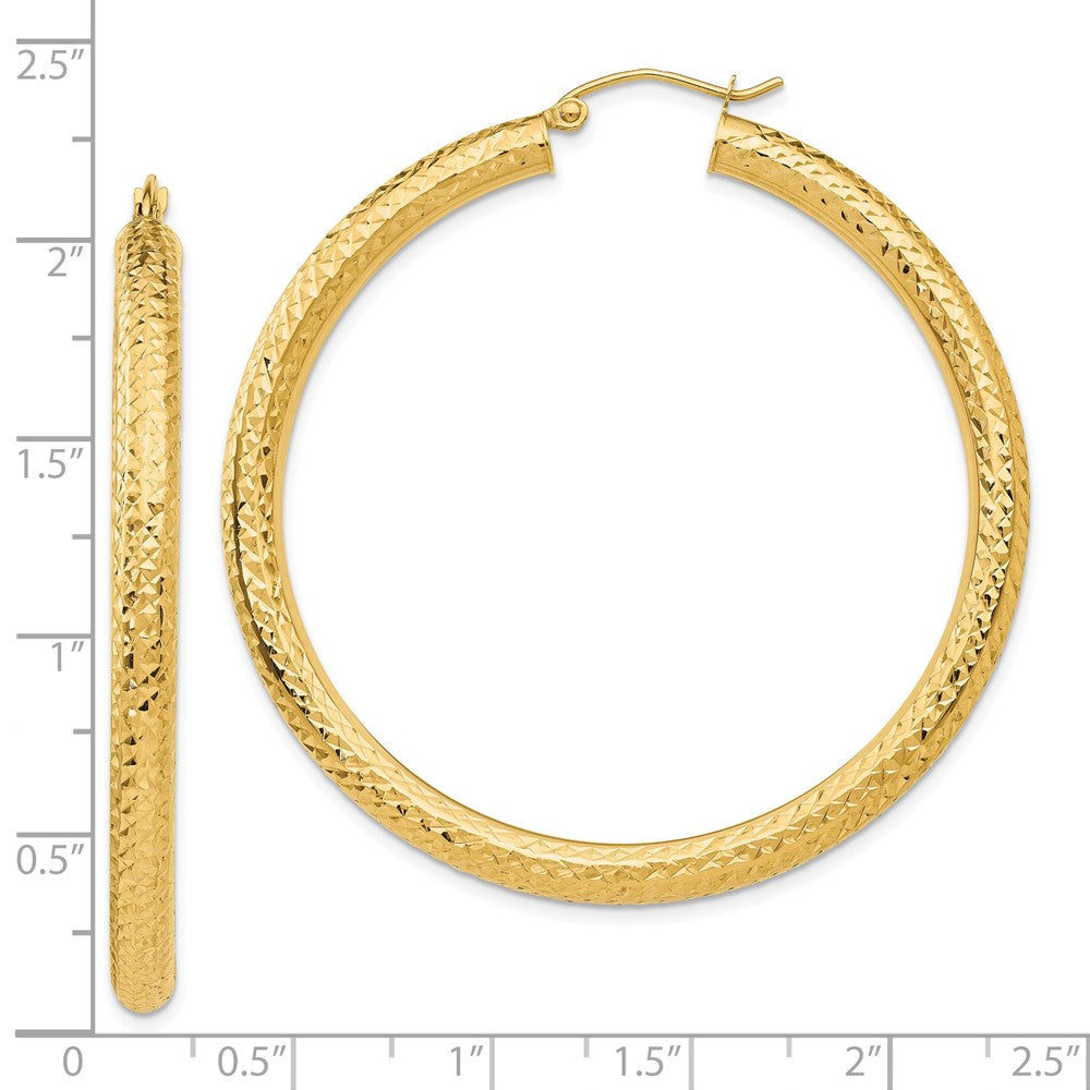 10k Yellow Gold 4 mm Round Hoop Earrings (3.88 grams)