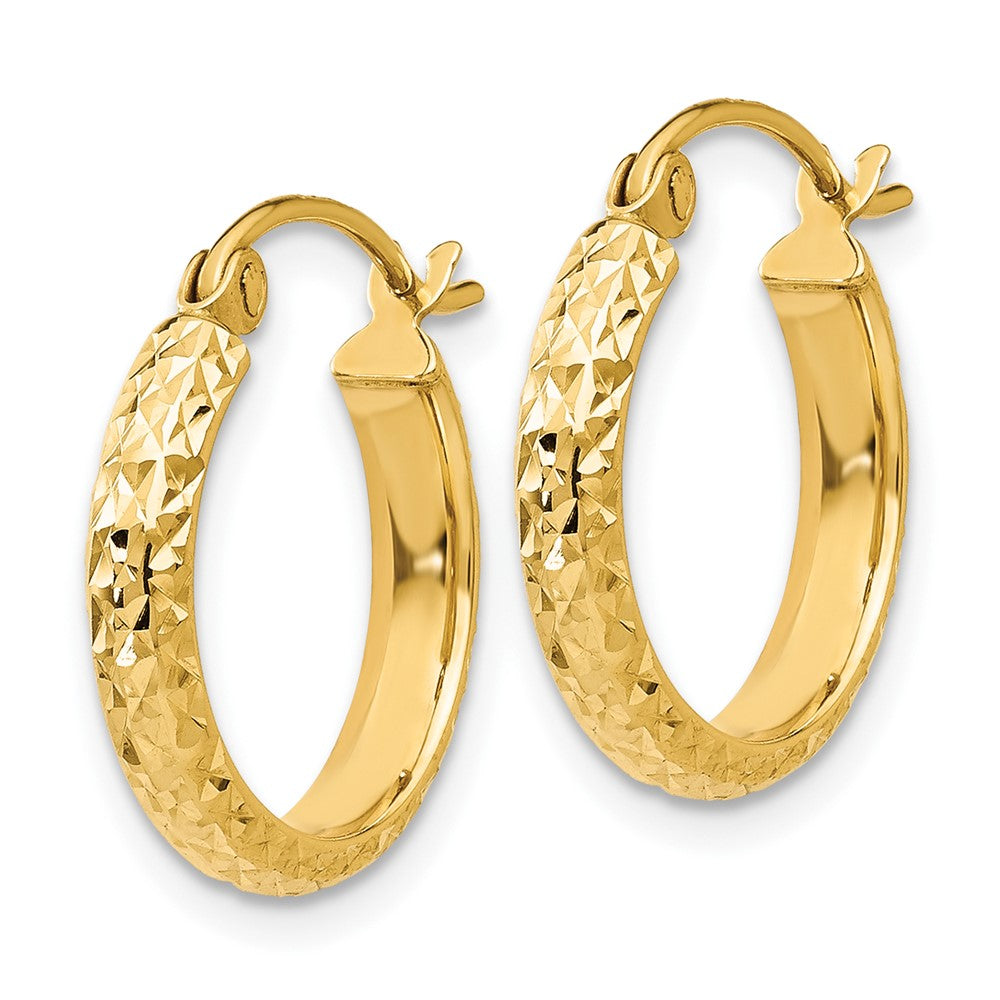 10k Yellow Gold 15 mm Hollow Hoop Earrings