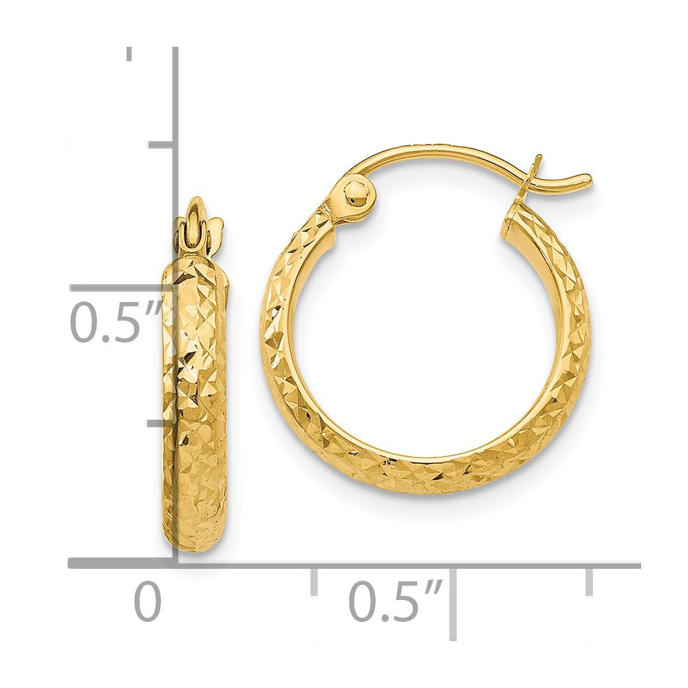 10k Yellow Gold 15 mm Hollow Hoop Earrings (0.82 grams)