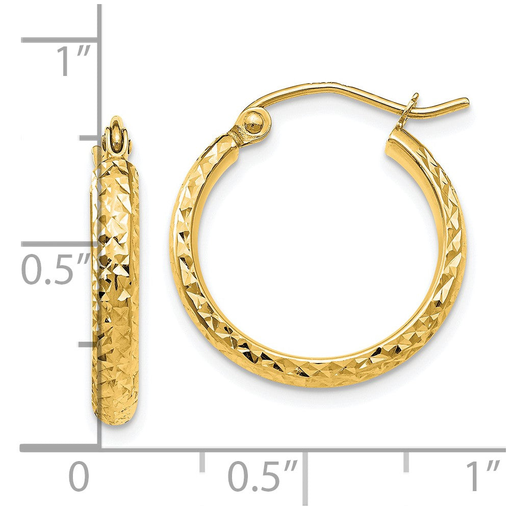 10k Yellow Gold 2.8 mm Hollow Hoop Earrings (1.16 grams)