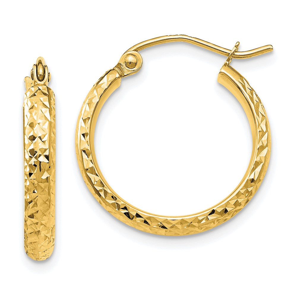 10k Yellow Gold 2.8 mm Hollow Hoop Earrings