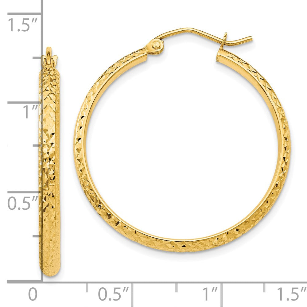 10k Yellow Gold 2.8 mm Hollow Hoop Earrings (1.85 grams)