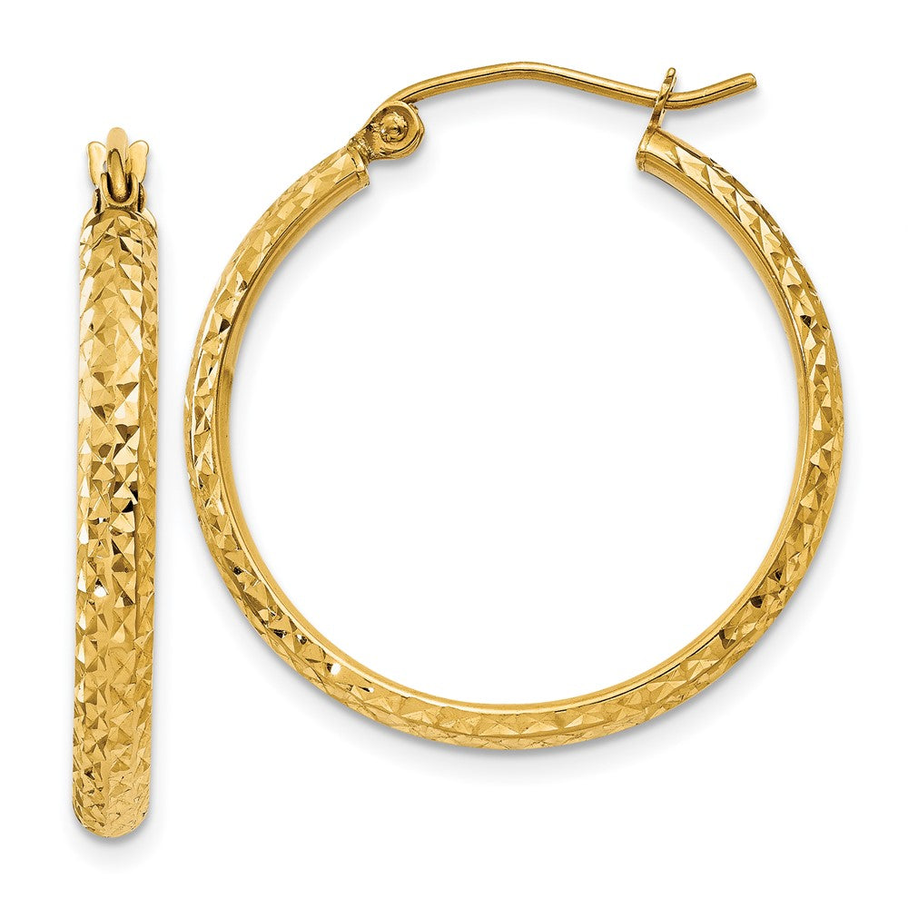 10k Yellow Gold 2.8 mm Hollow Hoop Earrings