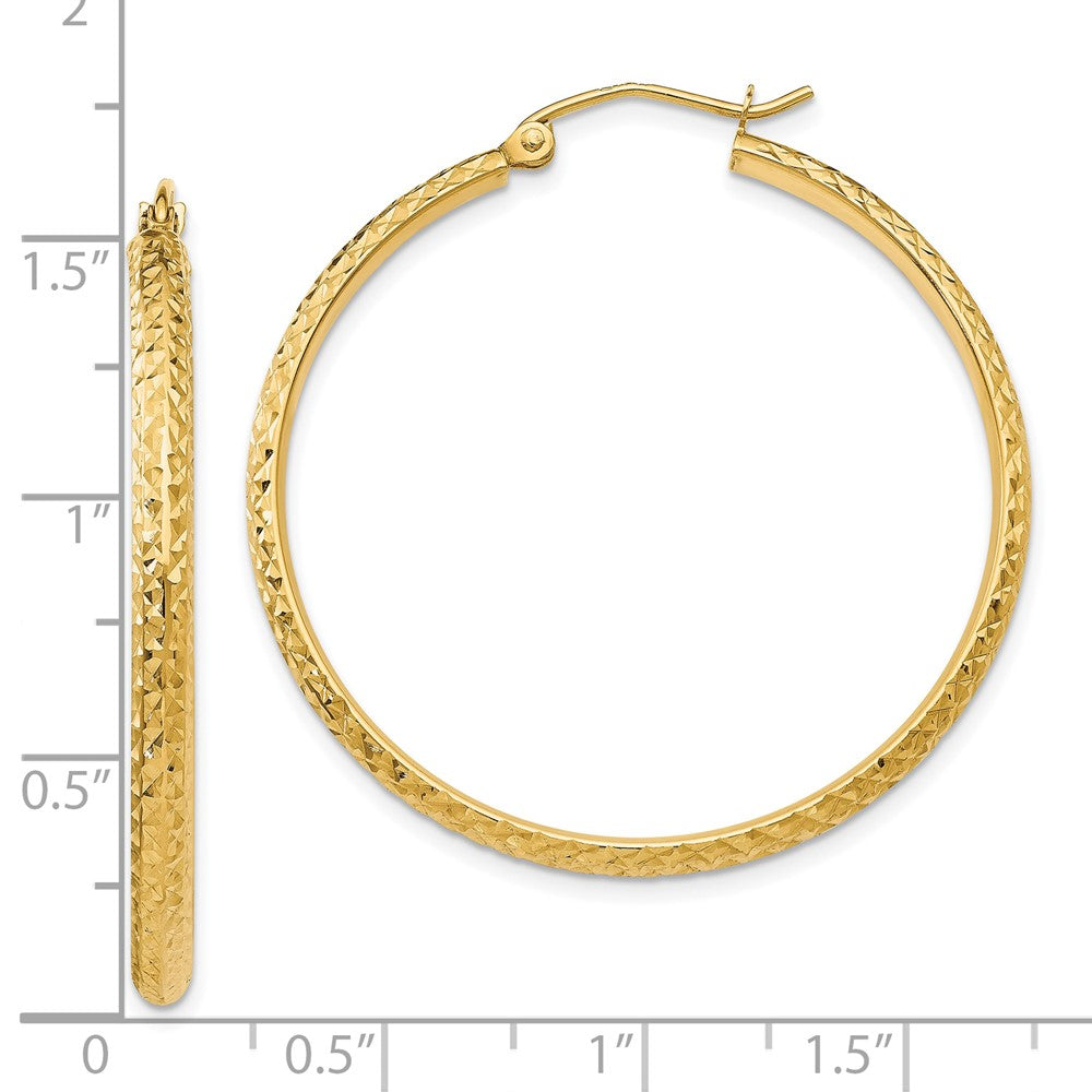 10k Yellow Gold 2.8 mm Hollow Hoop Earrings (2.09 grams)