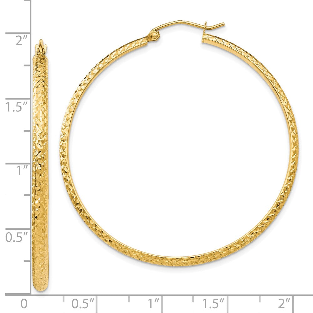 10k Yellow Gold 2.8 mm Hollow Hoop Earrings (2.63 grams)