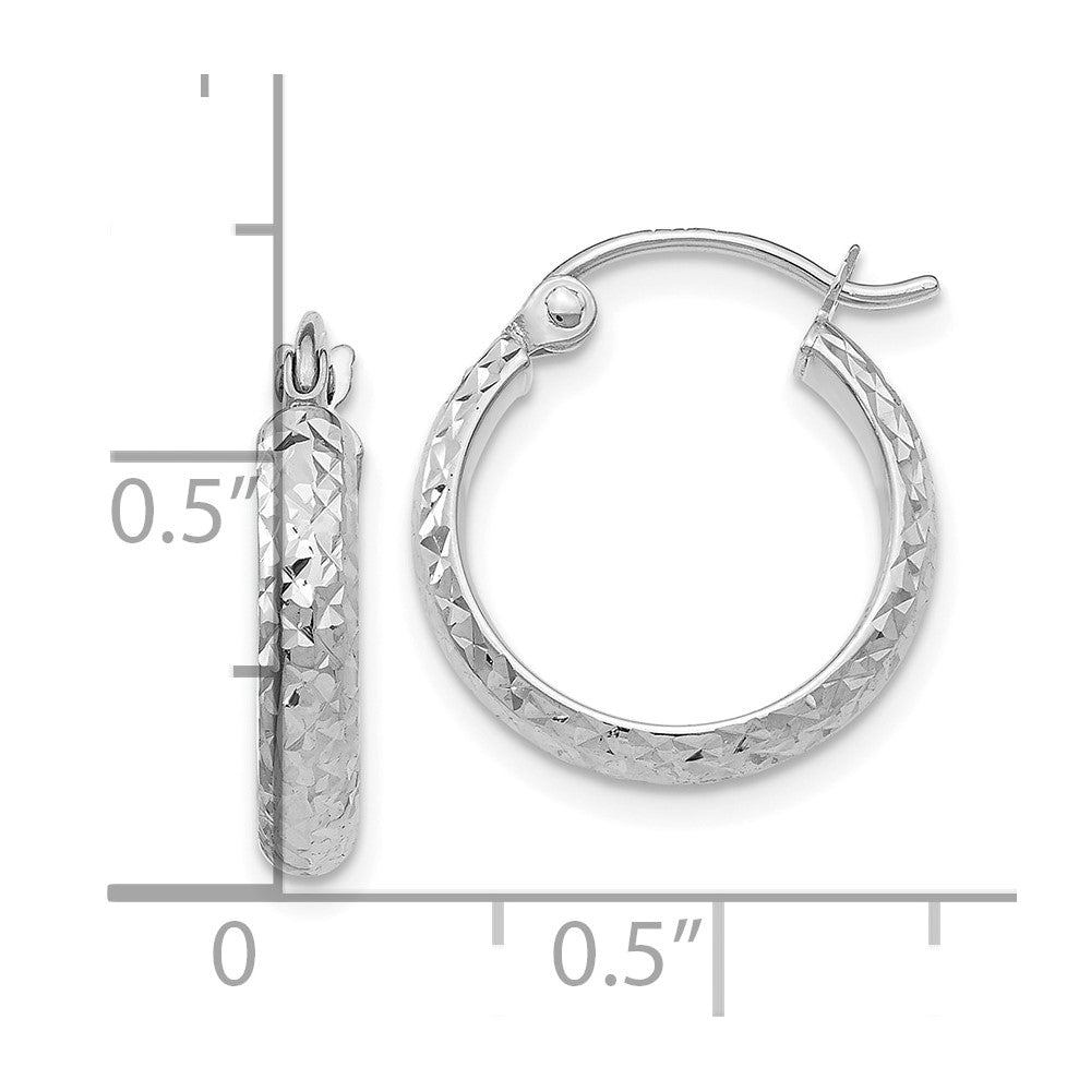 10k White Gold 2.8 mm Hollow Hoop Earrings (0.93 grams)