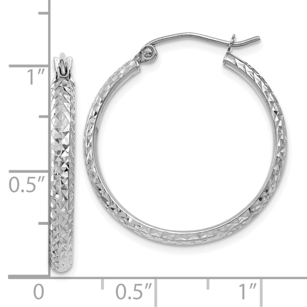 10k White Gold 2.8 mm Hollow Hoop Earrings (1.57 grams)