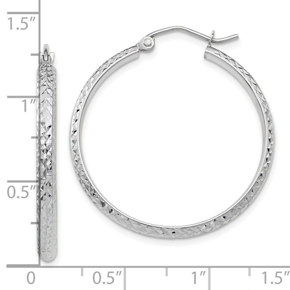 10k White Gold 2.8 mm Hollow Hoop Earrings (1.88 grams)