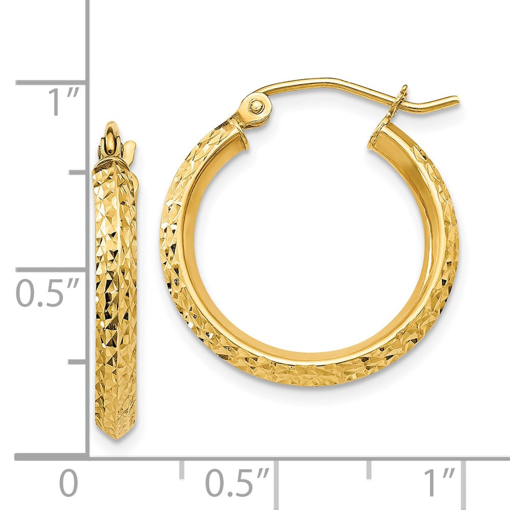 10k Yellow Gold 2.5 mm Hollow Hoop Earrings (1.25 grams)