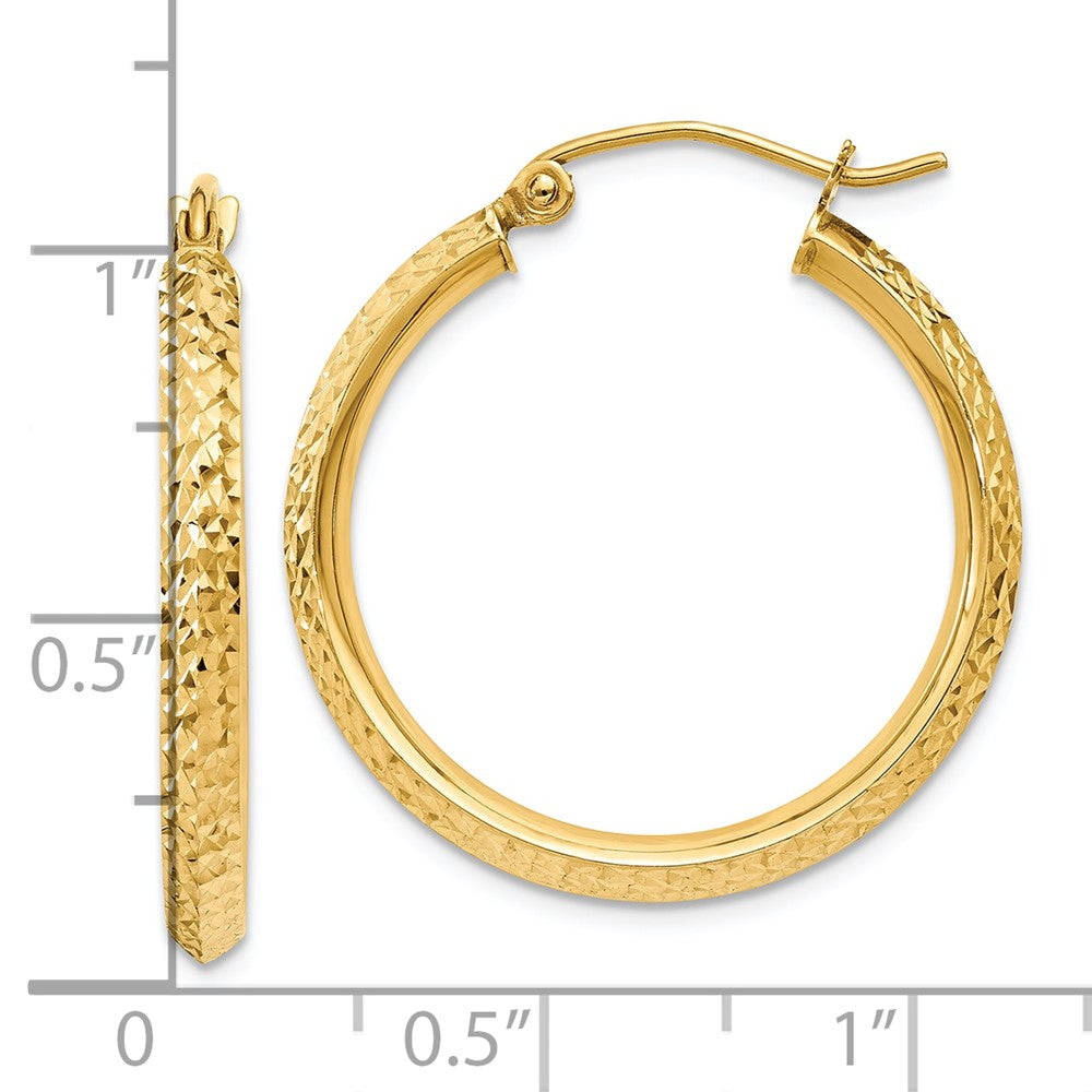 10k Yellow Gold 2.5 mm Hollow Hoop Earrings (1.6 grams)