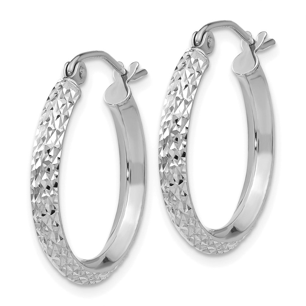 10k White Gold 2.5 mm Hoop Earrings (1.29 grams)