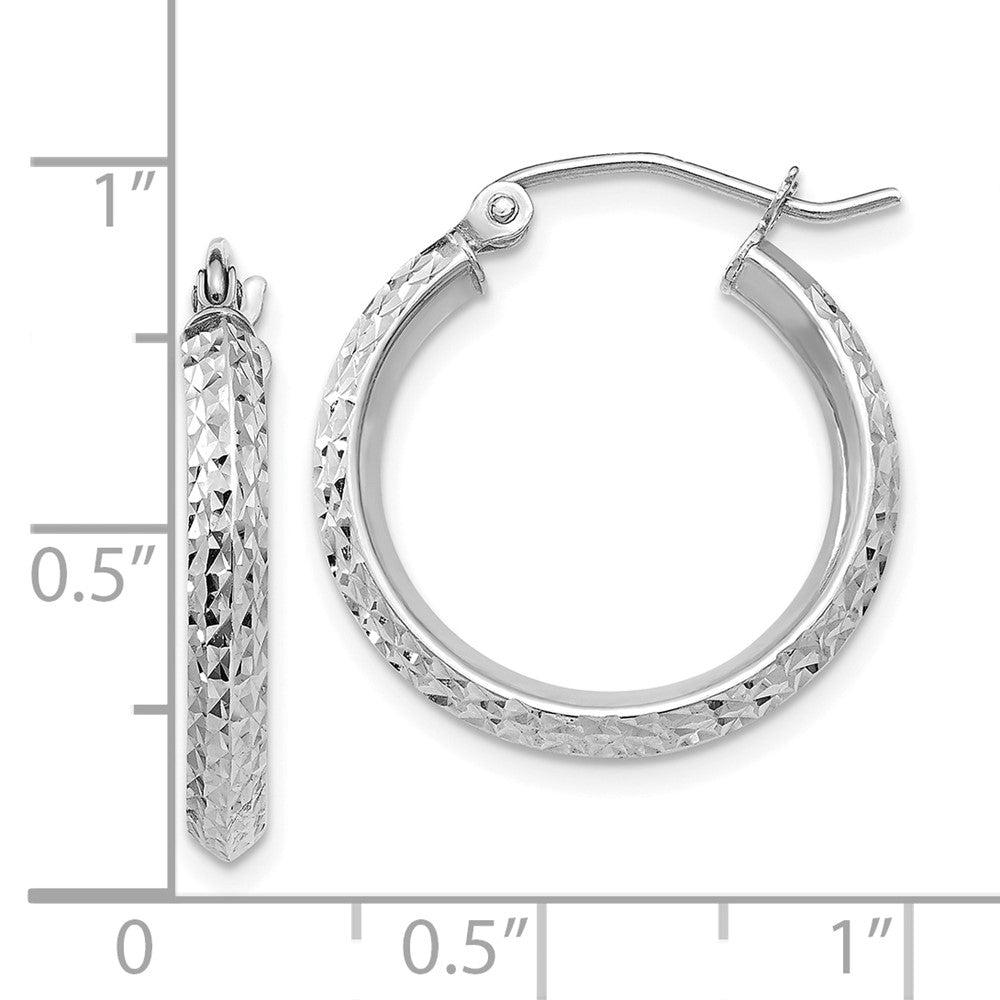 10k White Gold 2.5 mm Hoop Earrings (1.29 grams)