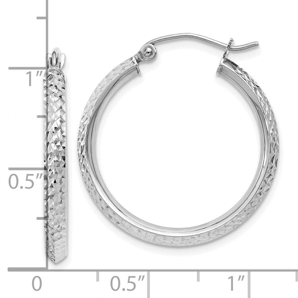 10k White Gold 2.5 mm Hoop Earrings (1.52 grams)