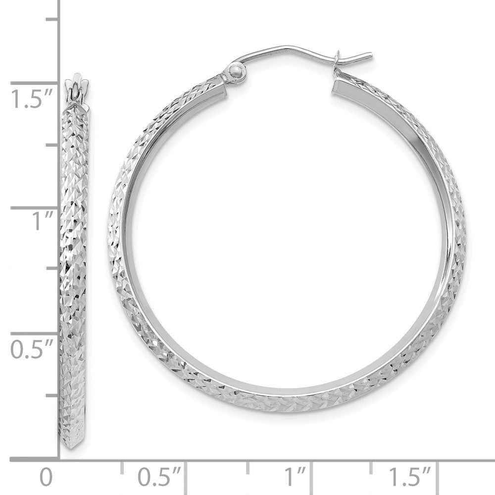 10k White Gold 2.5 mm Hoop Earrings (2.29 grams)