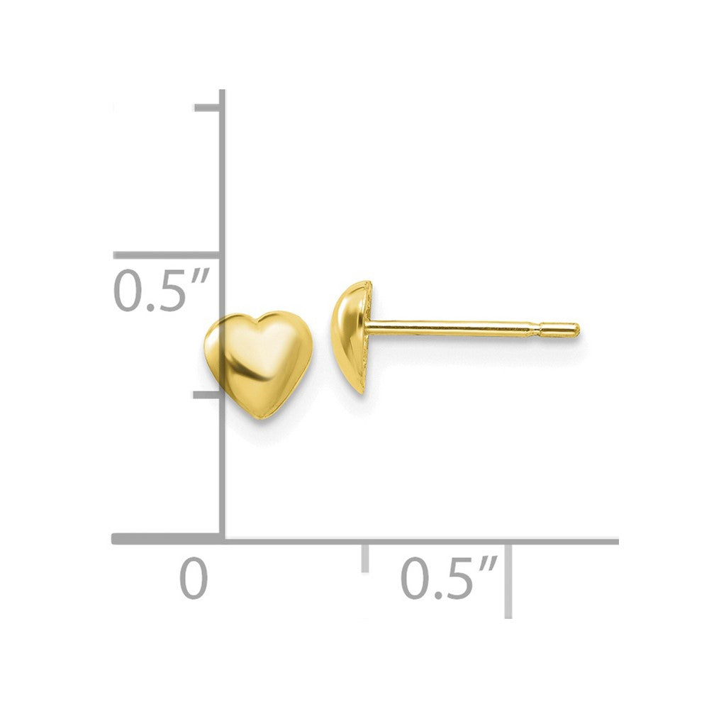 10k Yellow Gold 4.88 mm Polished Heart Post Earrings (0.6 grams)