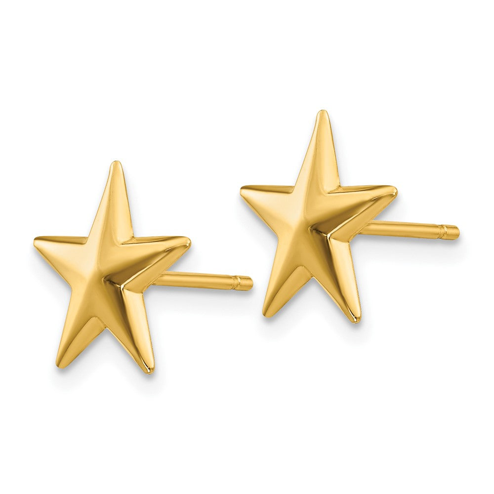 10k Yellow Gold 11 mm Nautical Star Post Earrings (0.96 grams)