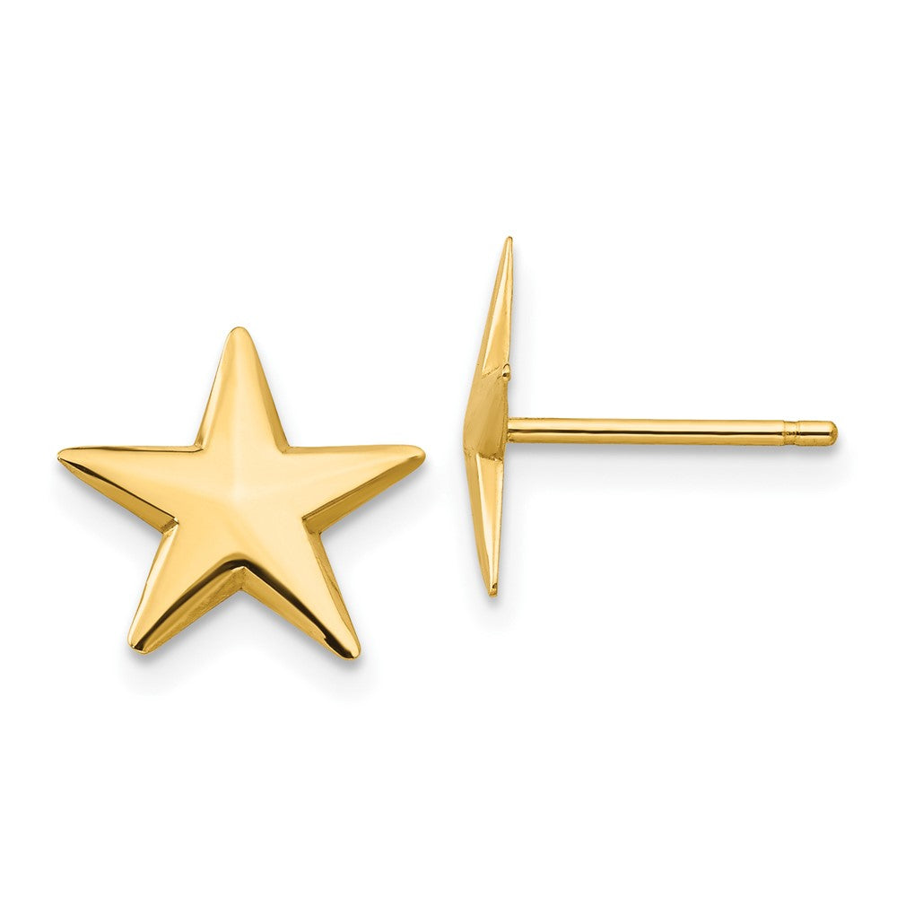 10k Yellow Gold 11 mm Nautical Star Post Earrings (0.96 grams)