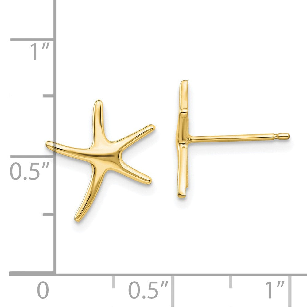 10k Yellow Gold 11.33 mm Starfish Earrings (1.26 grams)